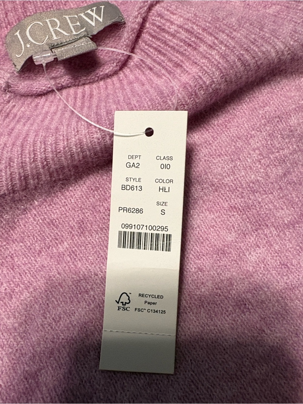 J. Crew Rollneck Sweater in Supersoft Yarn size Small Pink Wool Blend NWT - Picture 6 of 8